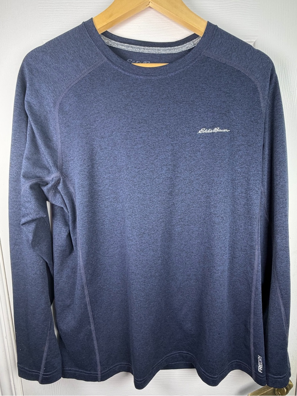 Eddie Bauer FreeDry Men's Performance Crew M Heather Navy Lightweight Activewear